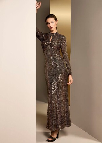 Phase Eight Renila Sequin Long Sleeved Dress Multicolor USA | 4208193-OH